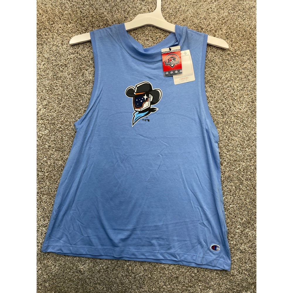 Champion Sugar Land Space Cowboys Tank Top Womens M Blue NEW MiLB Baseball